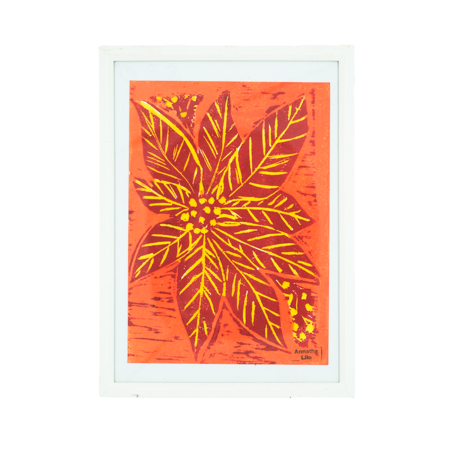 Orange Poinsettia Christmas Print