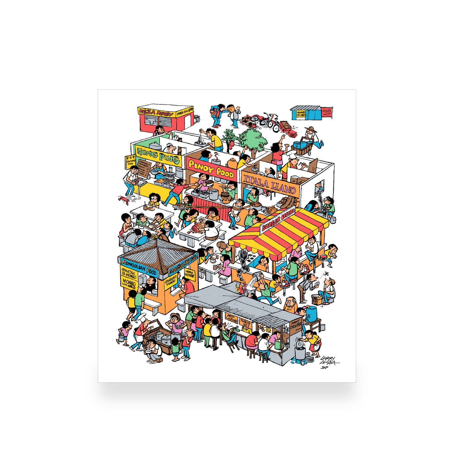 "Fast Food Restaurants" by National Artist Larry Alcala - Postcard