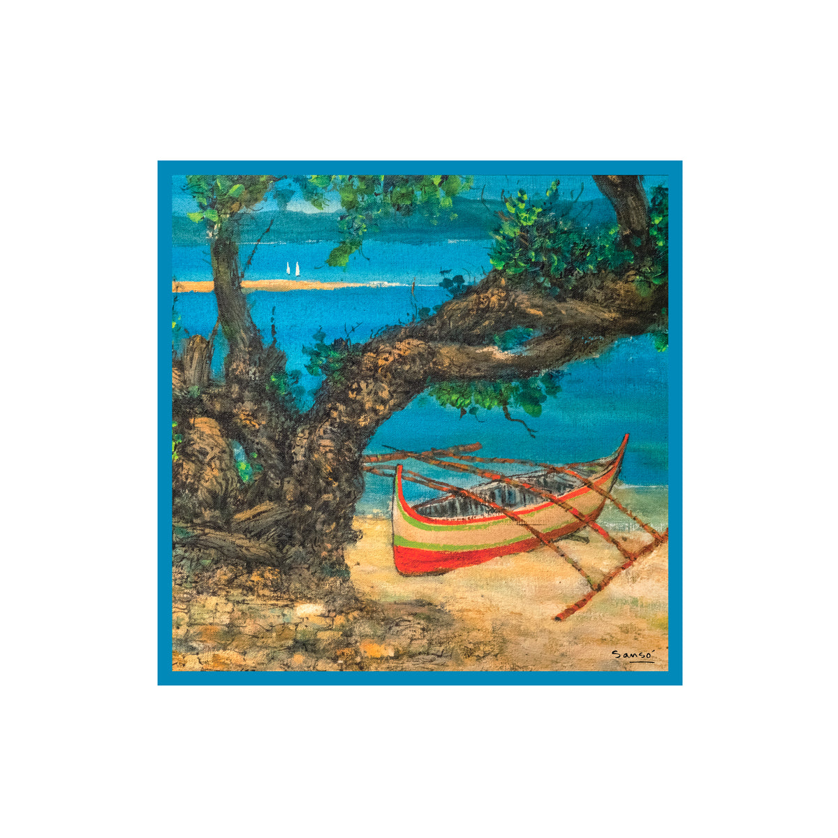 Hermana Mayor Island Series II by Juvenal Sansó - Silk Scarf
