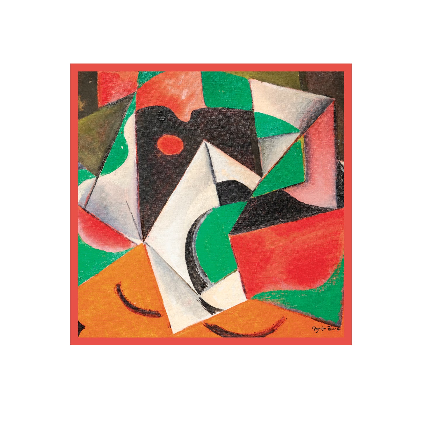 Untitled by National Artist Federico Aguilar Alcuaz - Silk Scarf - Red