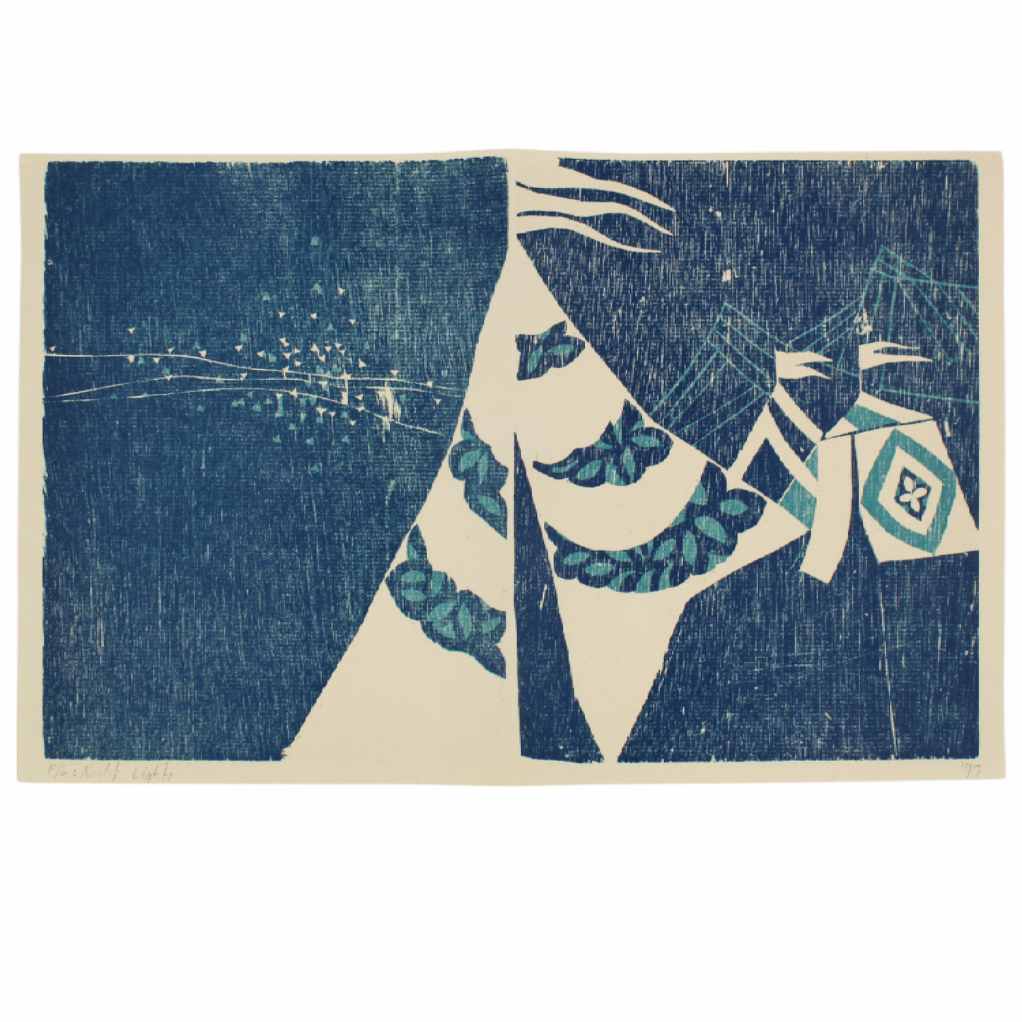 Woodblock print - Night Lights