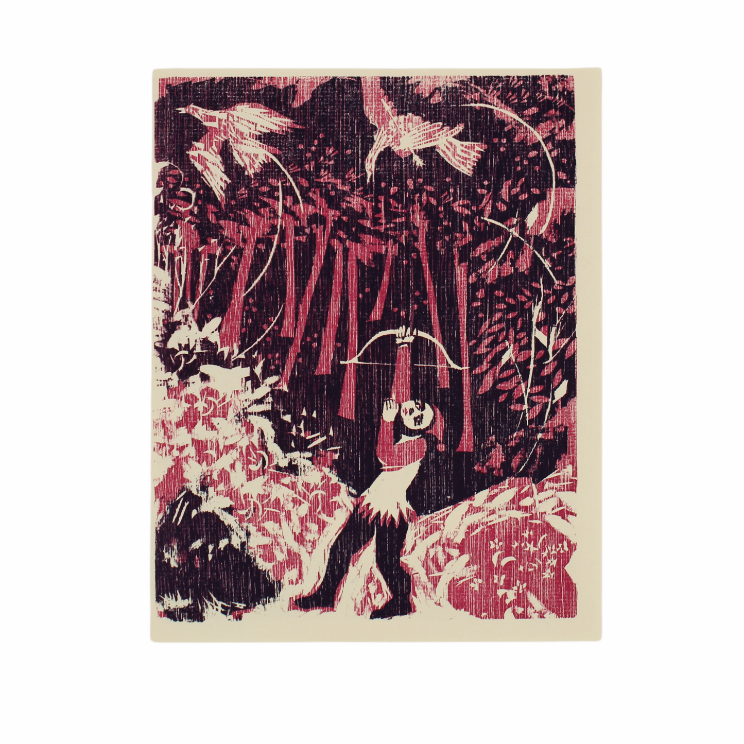 Woodblock print - Young Hunters