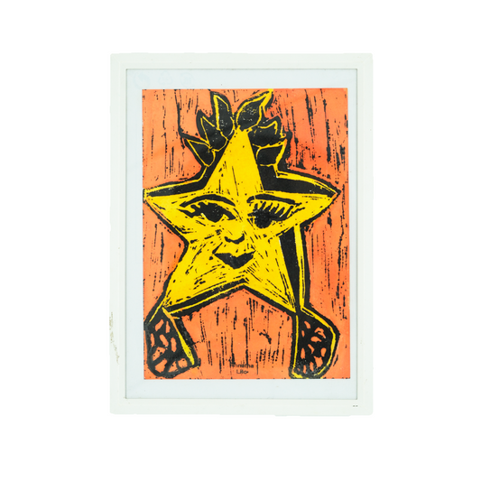 Orange Little Star Christmas Print