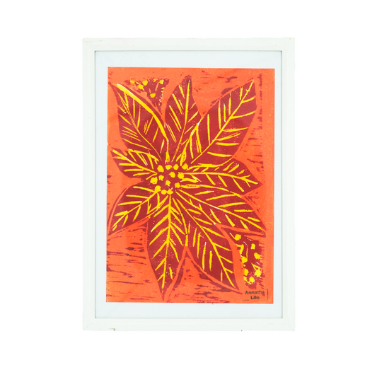 Orange Poinsettia Christmas Print