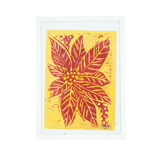 Gold Poinsettia Christmas Print