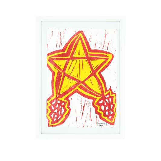 White Parol Christmas Print