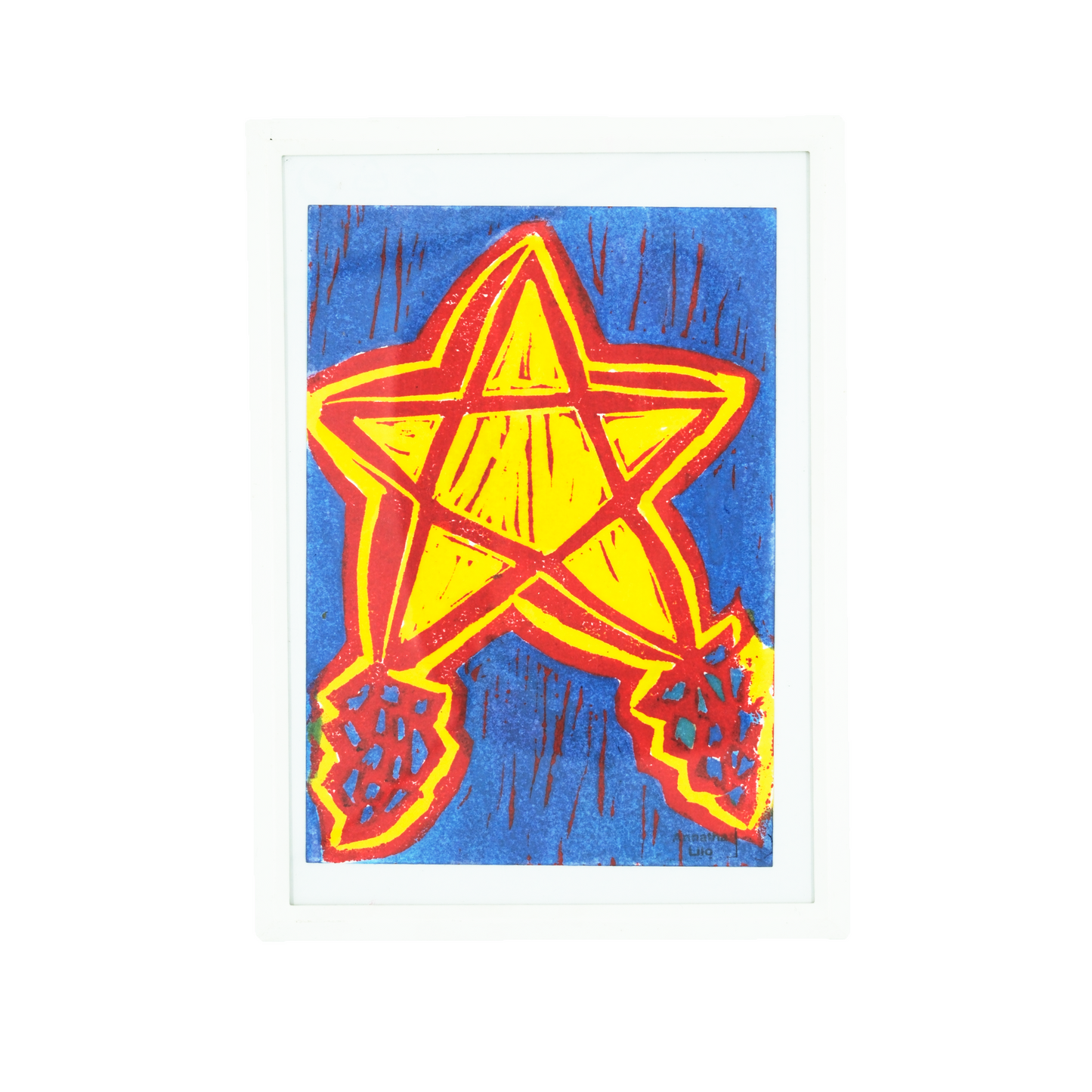 Blue Parol Christmas Print