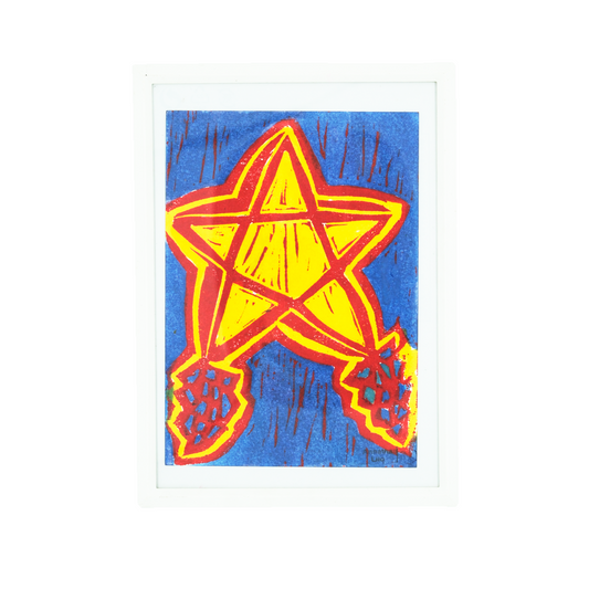 Blue Parol Christmas Print
