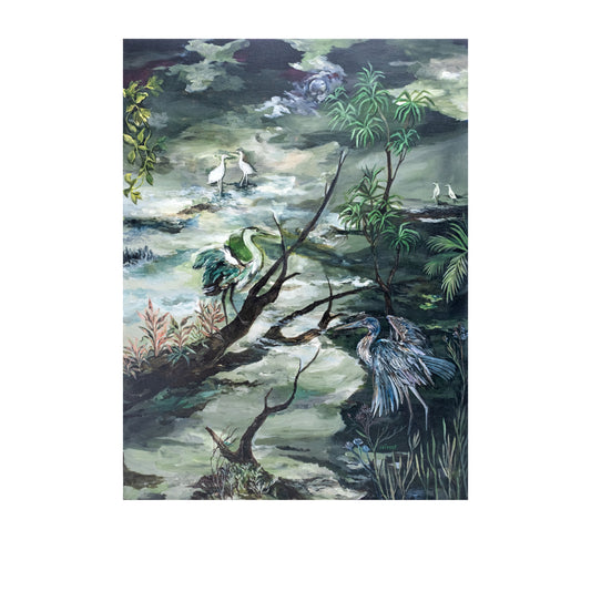 Midnight Egrets by Mary Lei