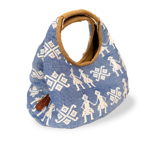 Double Partition Bag (Blue & White) - Happy Andrada