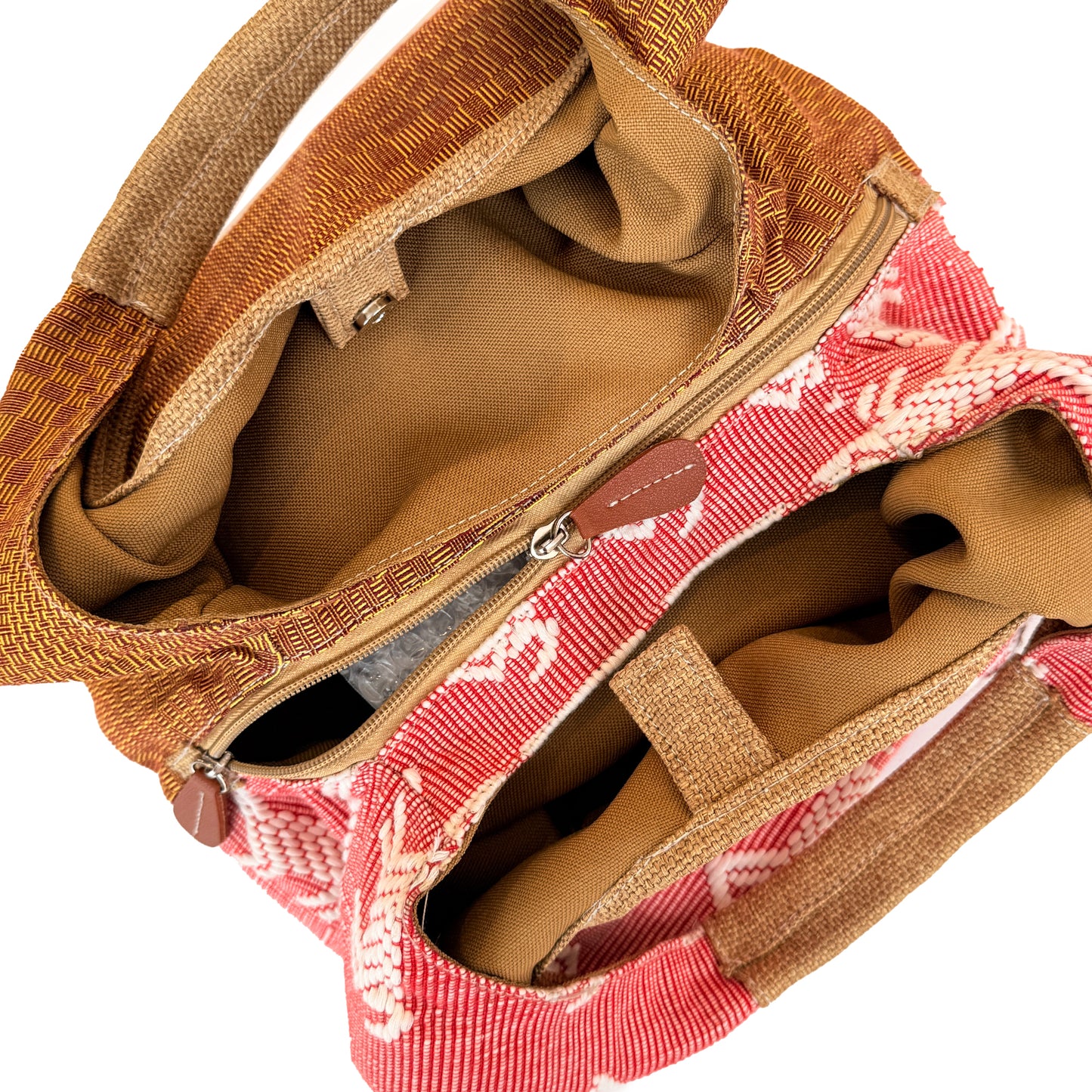Double Partition Bag (Red & Brown) - Happy Andrada