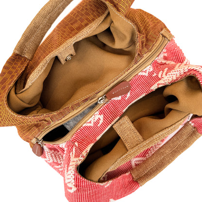 Double Partition Bag (Red & Brown) - Happy Andrada