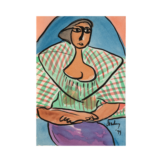 “Woman in Checkered Terno” by Inday Cadapan