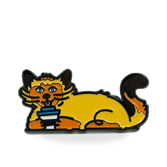 Enamel Pin - Fat Cat by Juvenal Sanso (ScholarSip Version)