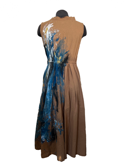 “Perslab” Dress Brown (handpainted) by Ming Moya