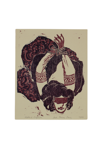 Woodblock print - Masked Captive