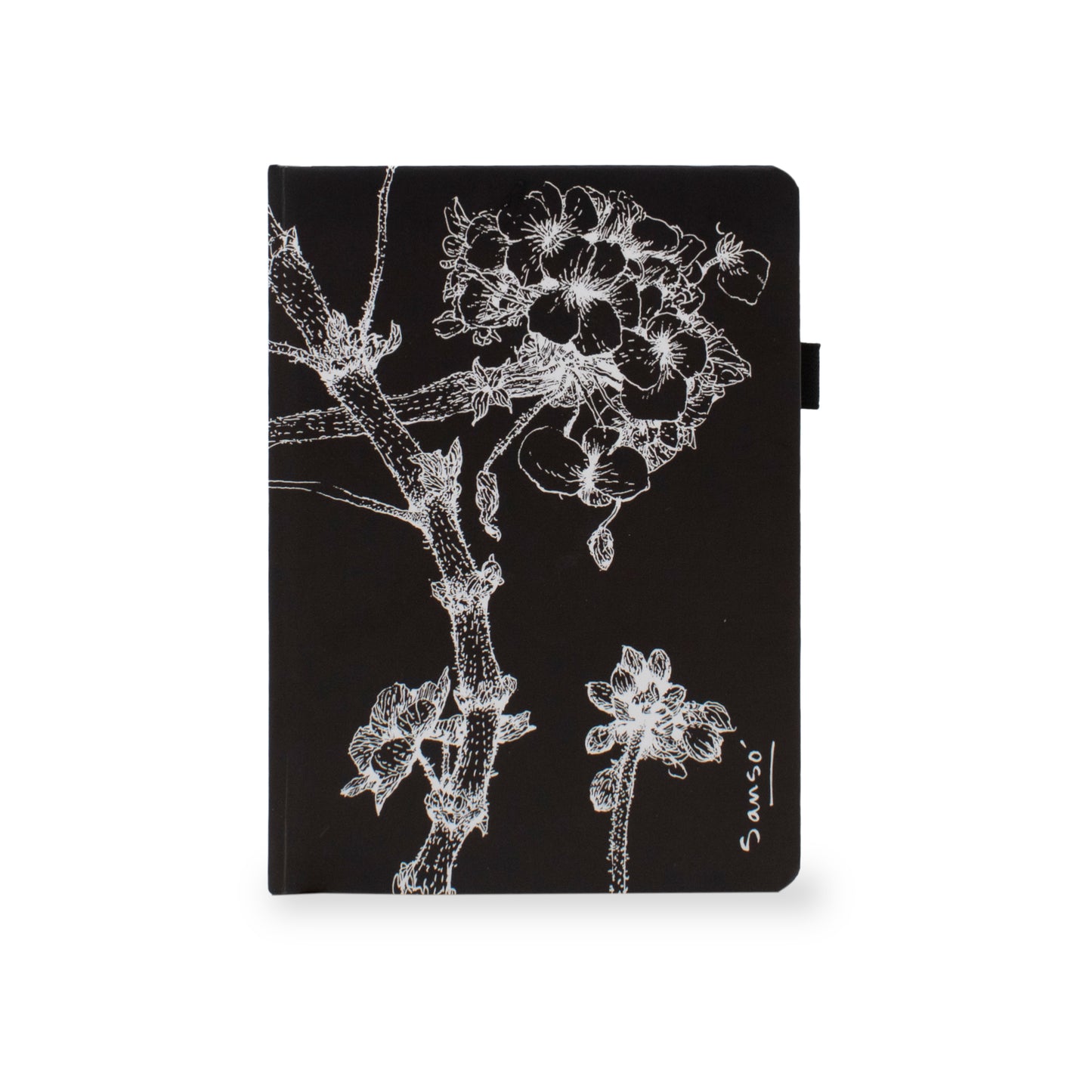 Black Floral Sketch - Notebook