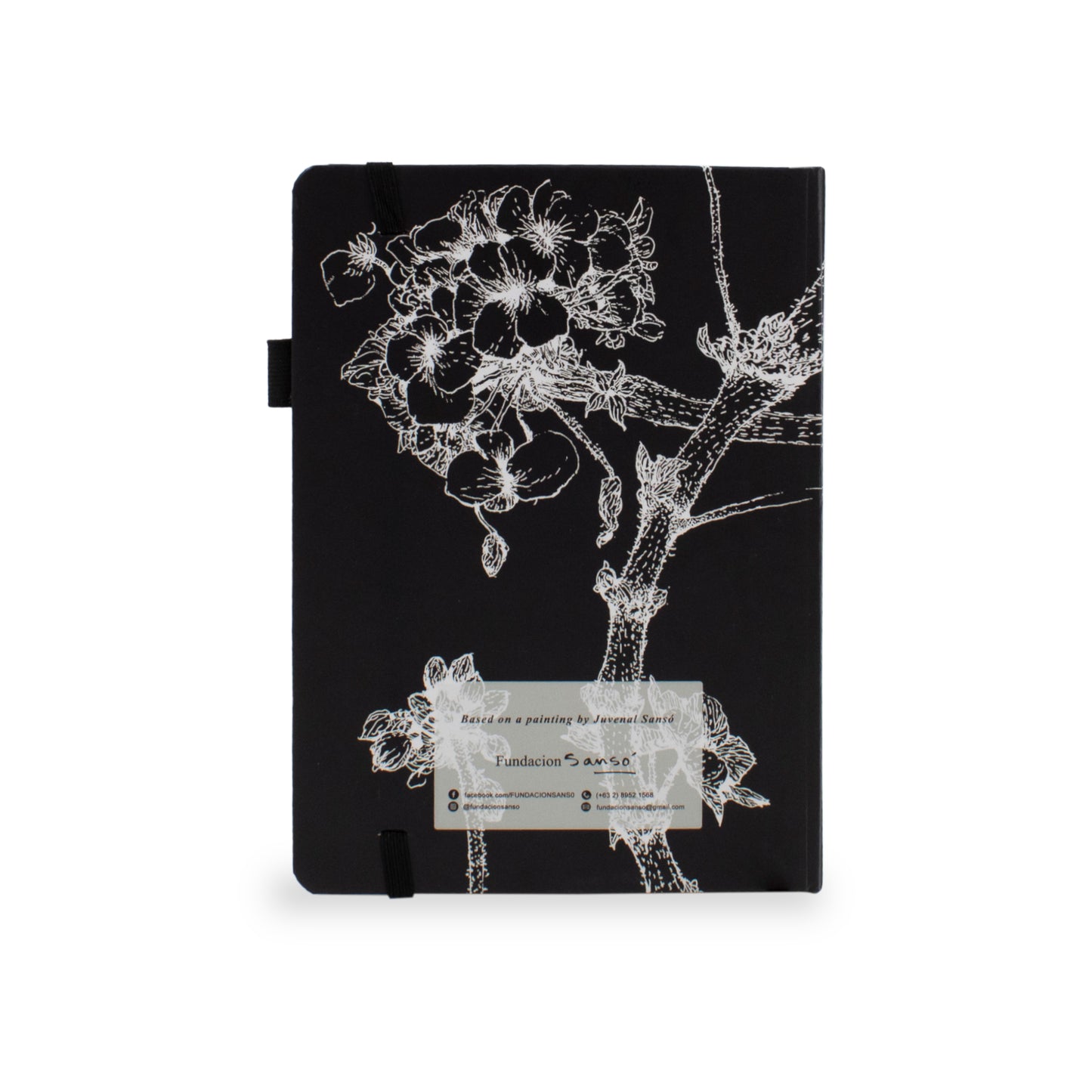 Black Floral Sketch - Notebook