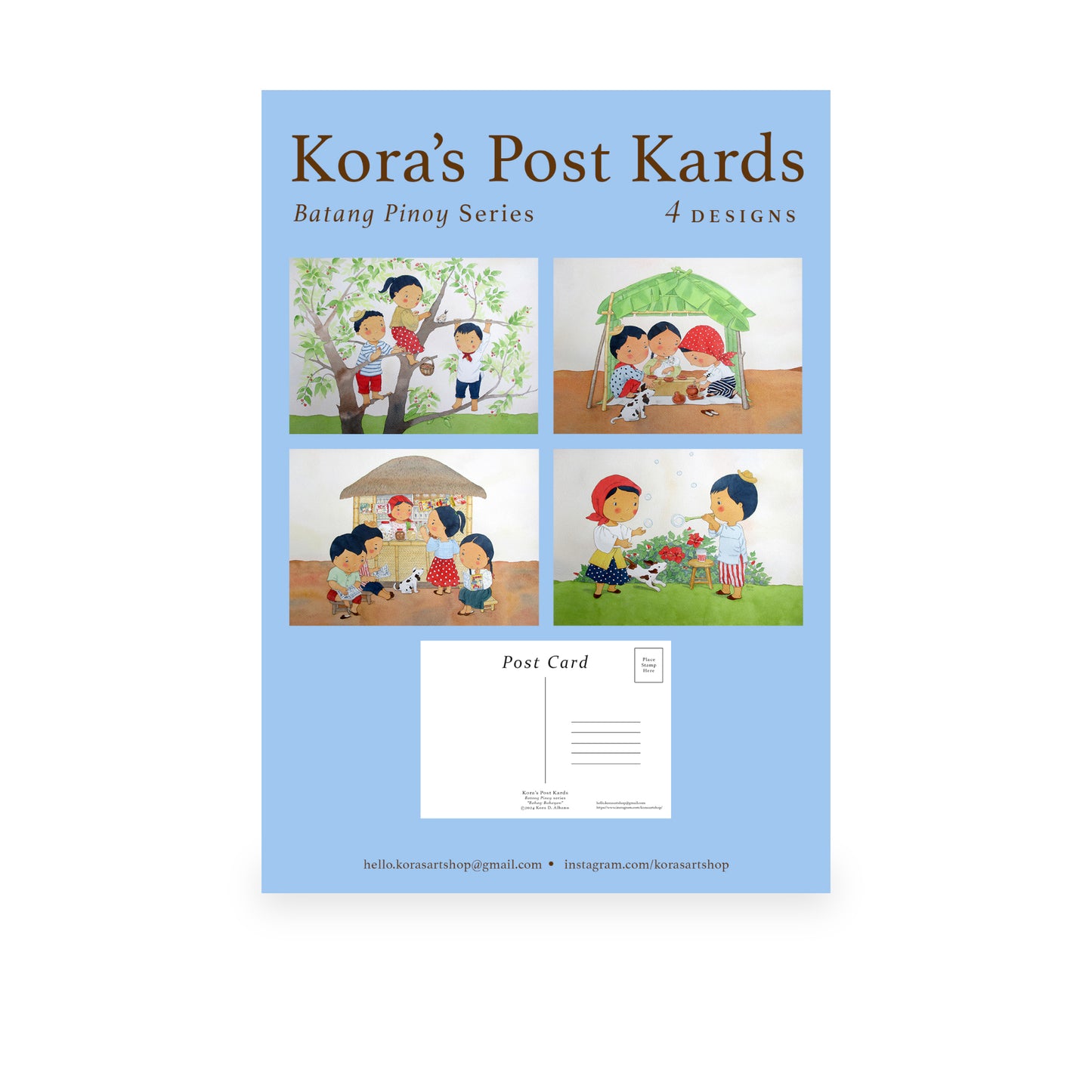 "Batang Pinoy" Set of 4 by Kora Albano