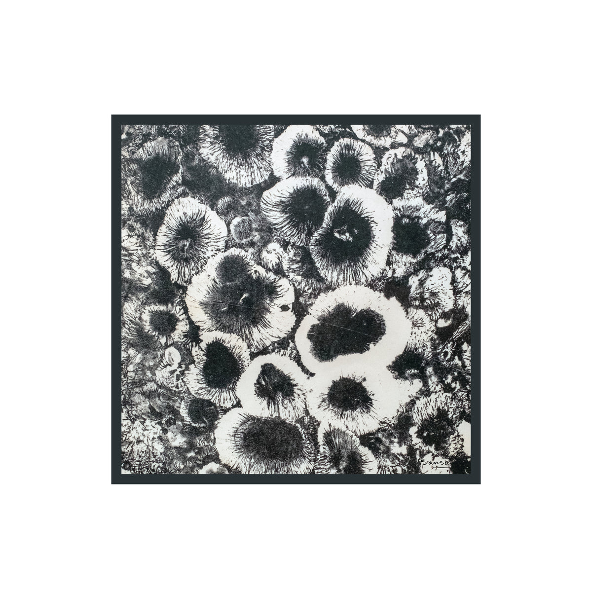 Black Bouquet by Juvenal Sansó - Silk Scarf