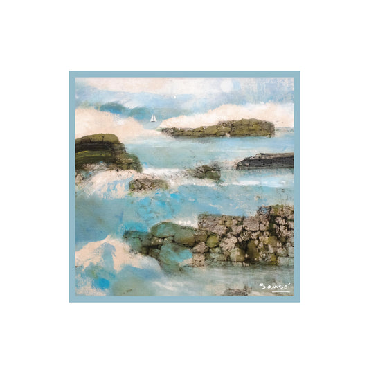 Exulted in Surf and Rocks by Juvenal Sansó - Silk Scarf