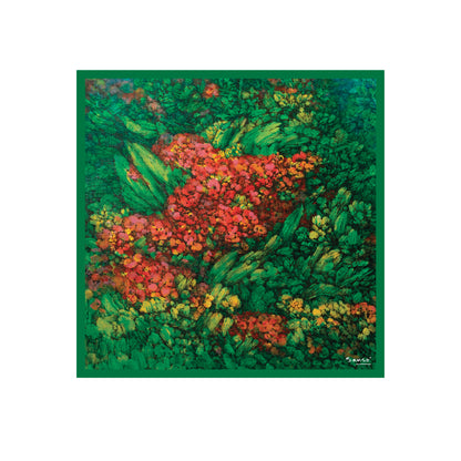 Untitled by Juvenal Sansó - Silk Scarf - Green