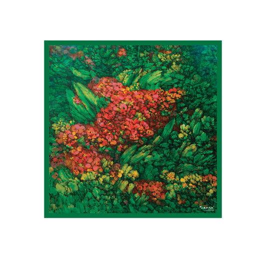 Untitled by Juvenal Sansó - Silk Scarf - Green