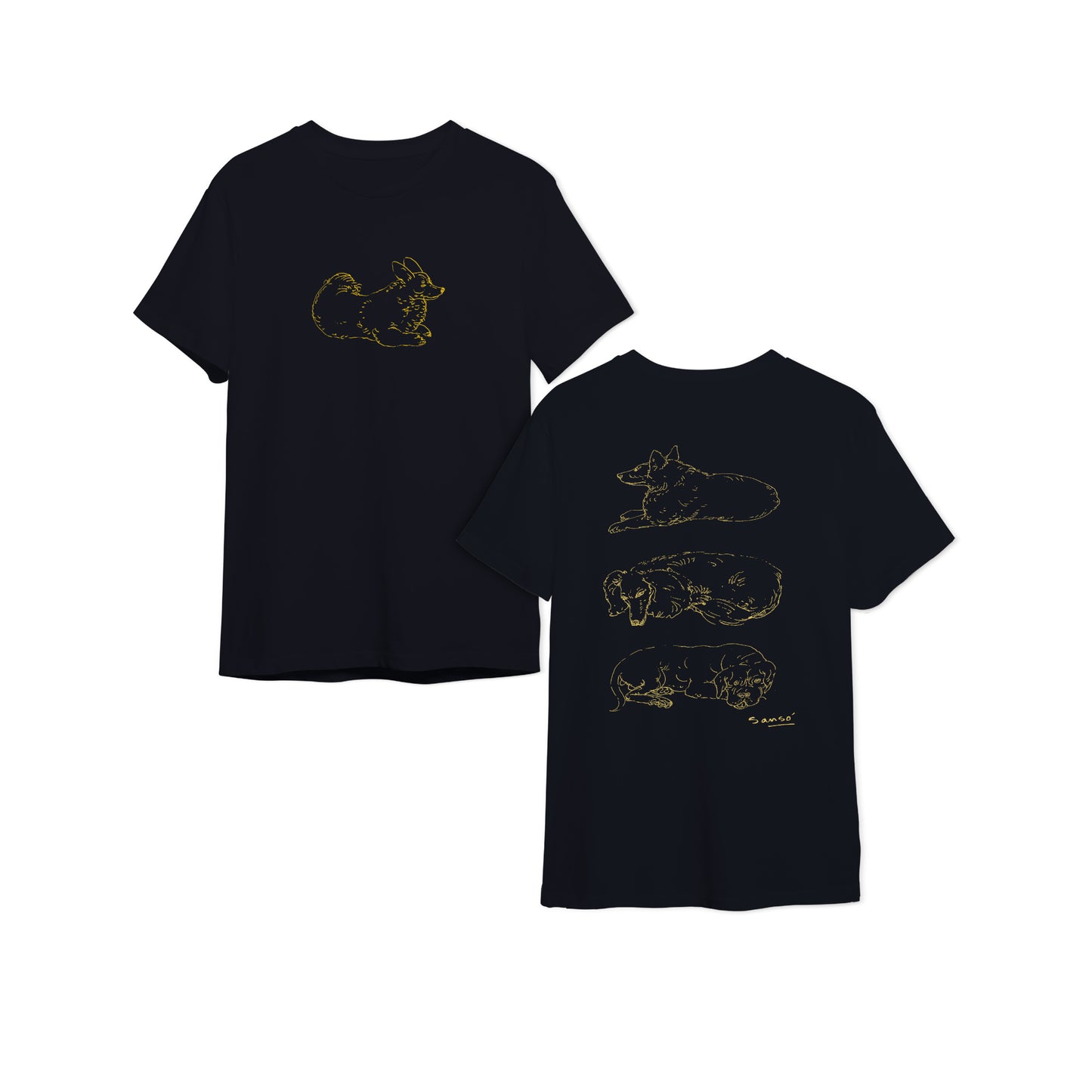 Dogs - Sketch Series in Black T-Shirt