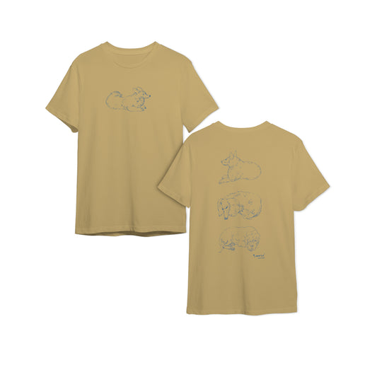 Dogs - Sketch Series in Light Khaki T-Shirt