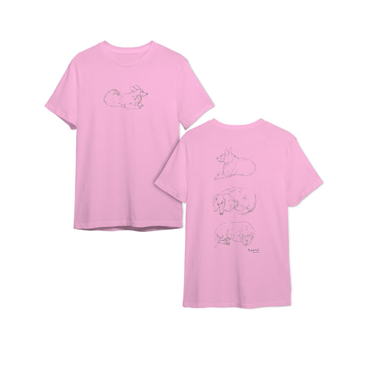 Dogs - Sketch Series in Light Pink T-Shirt