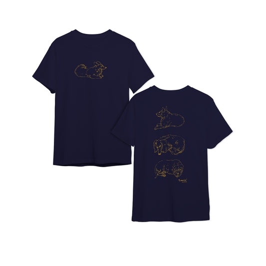 Dogs - Sketch Series in Navy Blue T-Shirt