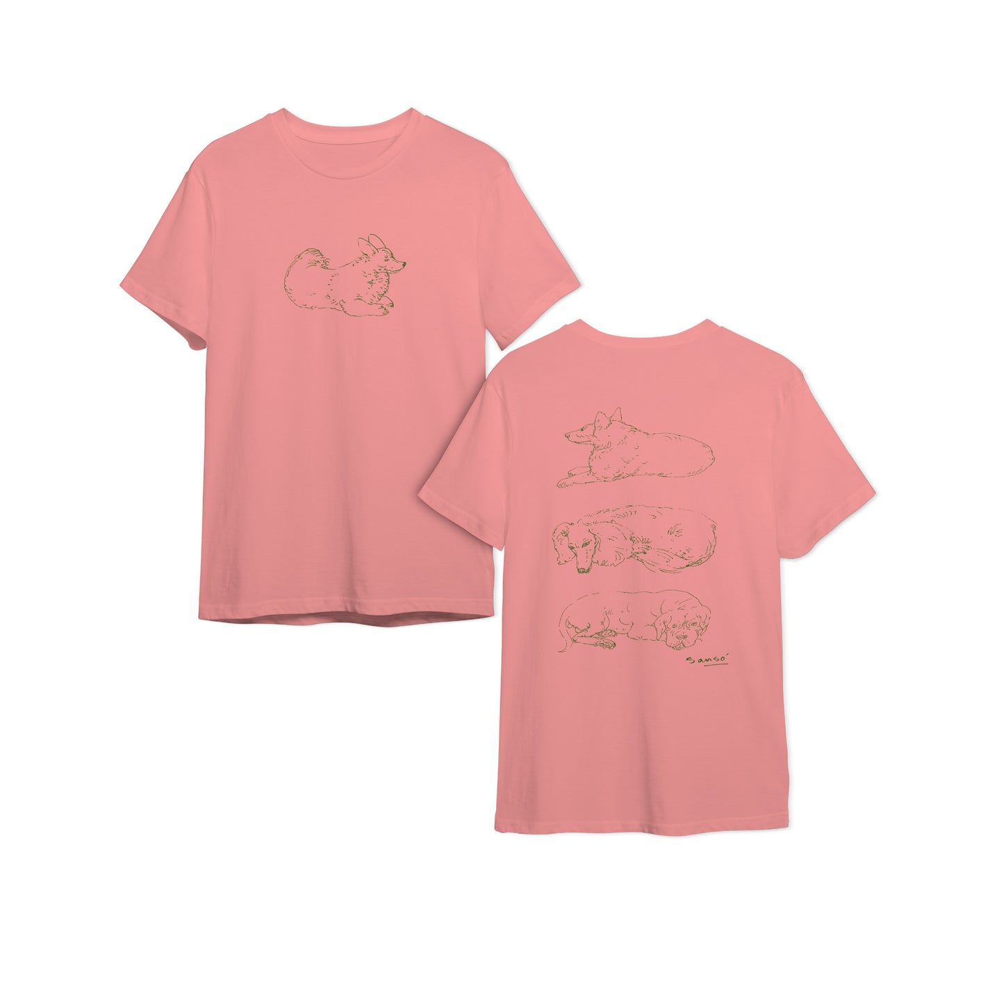 Dogs - Sketch Series in Watermelon T-Shirt