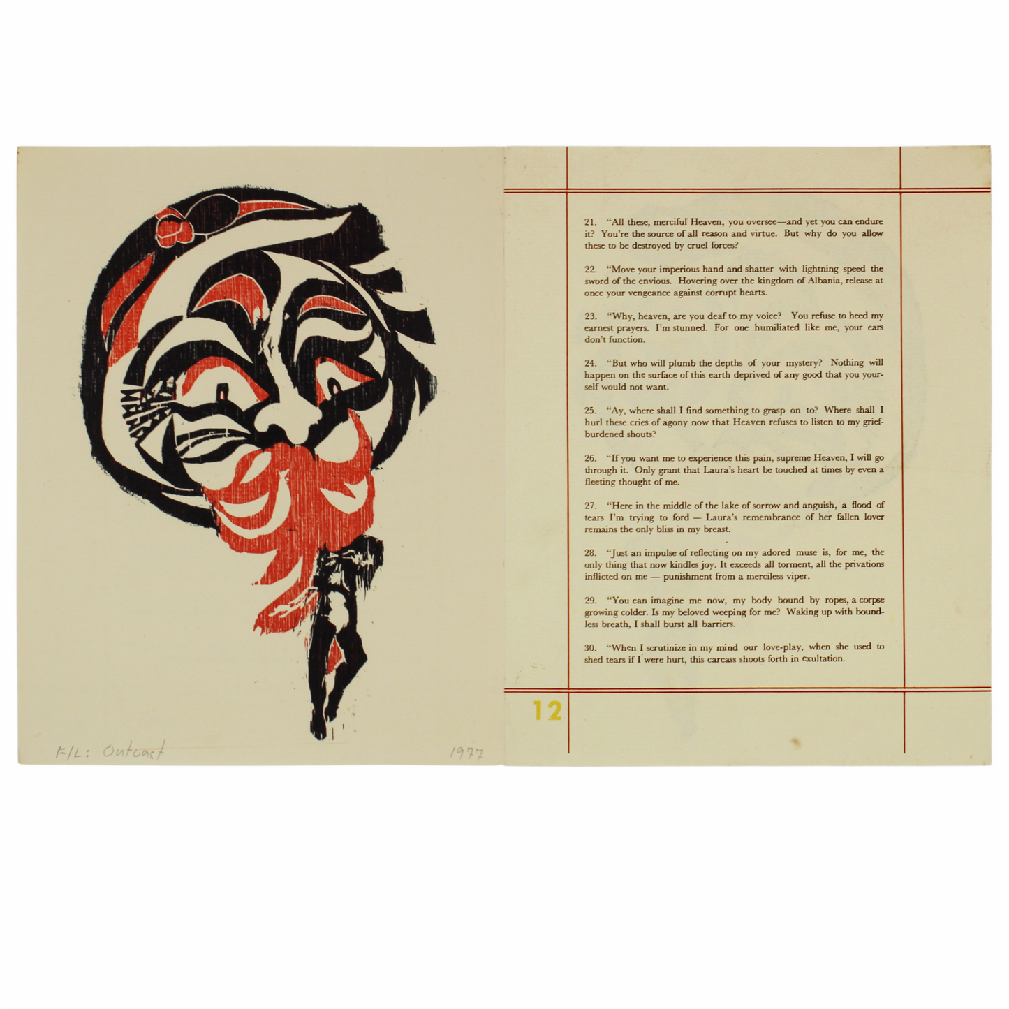Woodblock print - Outcast