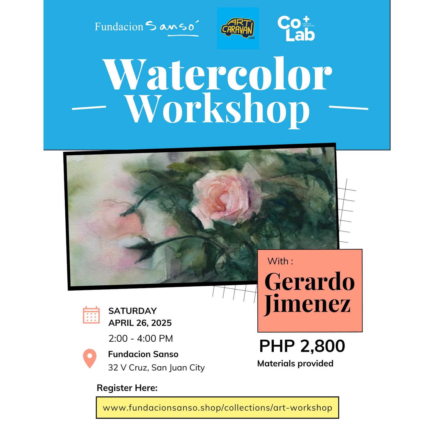 "Paint Plants in Watercolor" with Gerardo Jimenez - April 26, 2025 (Saturday)